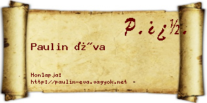 Paulin Éva névjegykártya